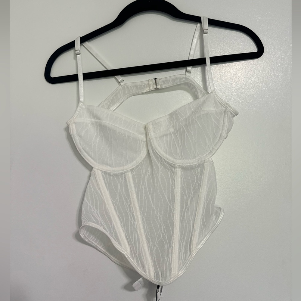 SHEIN White Sheer Bodysuit